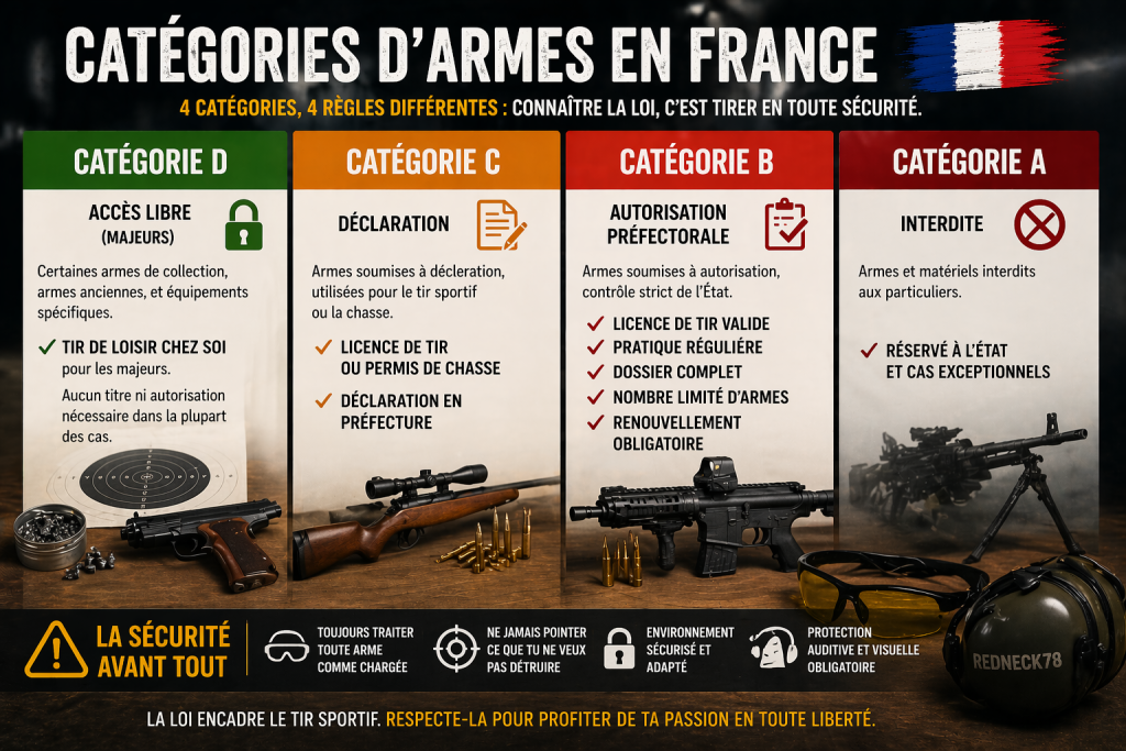 Catégories armes France : guide simple B, C, D